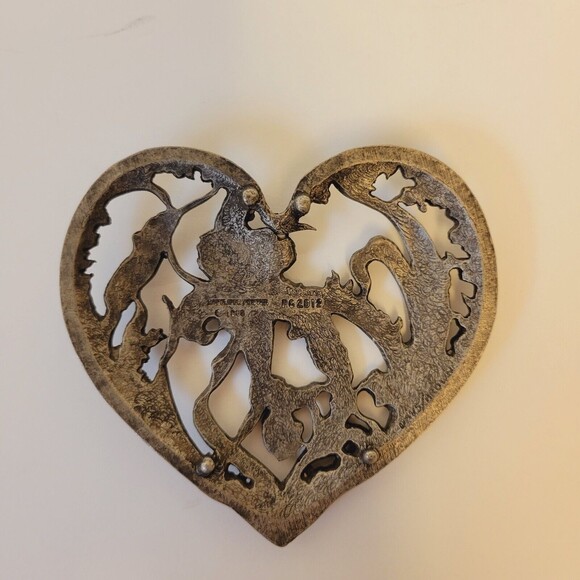 1989 RAWCLIFFE PEWTERLILLIE HEART SHAPEPOTPOURRI LID PC 2912 - Picture 2 of 8